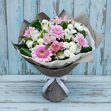 Букет цветов из:  Герберы, Альстромерии и Хризантемы в Кузнецово