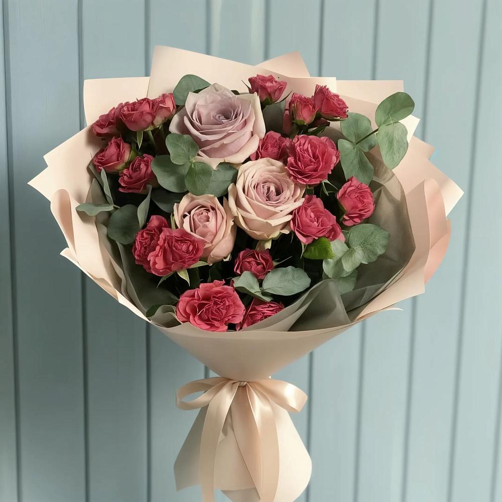 Букет цветов из: Гвоздики и Розы в Кузнецово