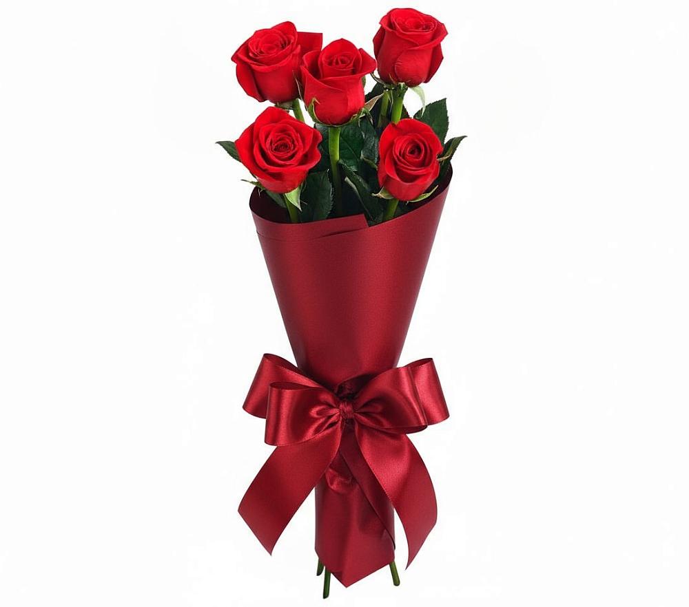 Букет 5 Красных роз Эдлесс Лав в Кузнецово