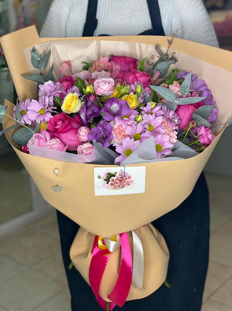 Букет цветов из: Хризантемы, Гвоздики и Альстромерии в Кузнецово