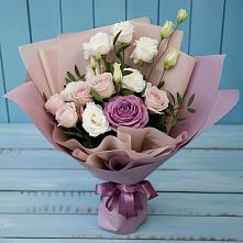 Букет цветов из:  Розы и Лизиантусы в Кузнецово
