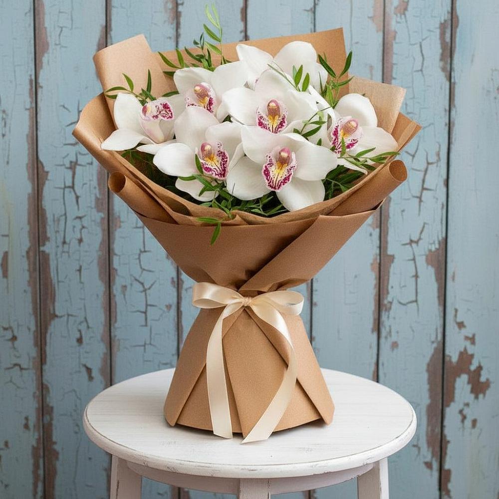 Букет цветов из: Орхидеи и Розы в Кузнецово