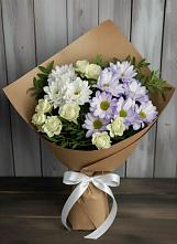 Букет цветов из:  Хризантемы и Розы в Кузнецово