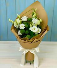 Букет цветов из:  Хризантемы и Лизиантусы в Кузнецово