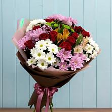 Букет цветов из:  Розы, Хризантемы и Альстромерии в Кузнецово