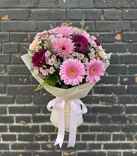 Букет цветов из:  Герберы и Хризантемы в Кузнецово