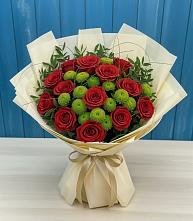 Букет цветов из:  Розы и Хризантемы в Кузнецово