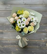 Букет цветов из:  Альстромерии, Розы и Хризантемы в Кузнецово