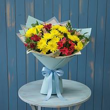 Букет цветов из:  Альстромерии и Хризантемы в Кузнецово
