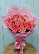 Букет 15 Розовых роз Равель в Кузнецово